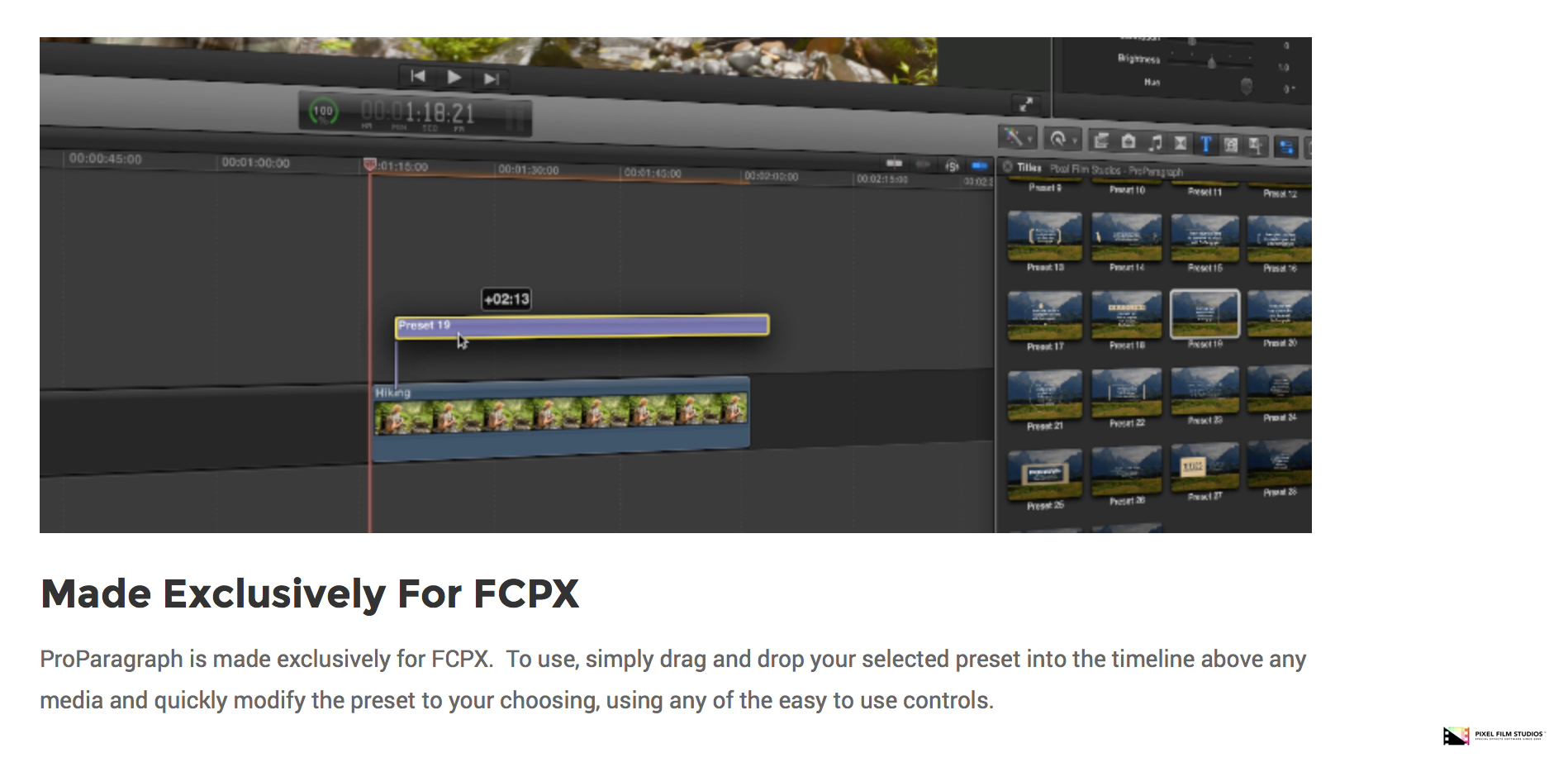 Final Cut Pro X - ProParagraph - Pixel Film Studios Plugin