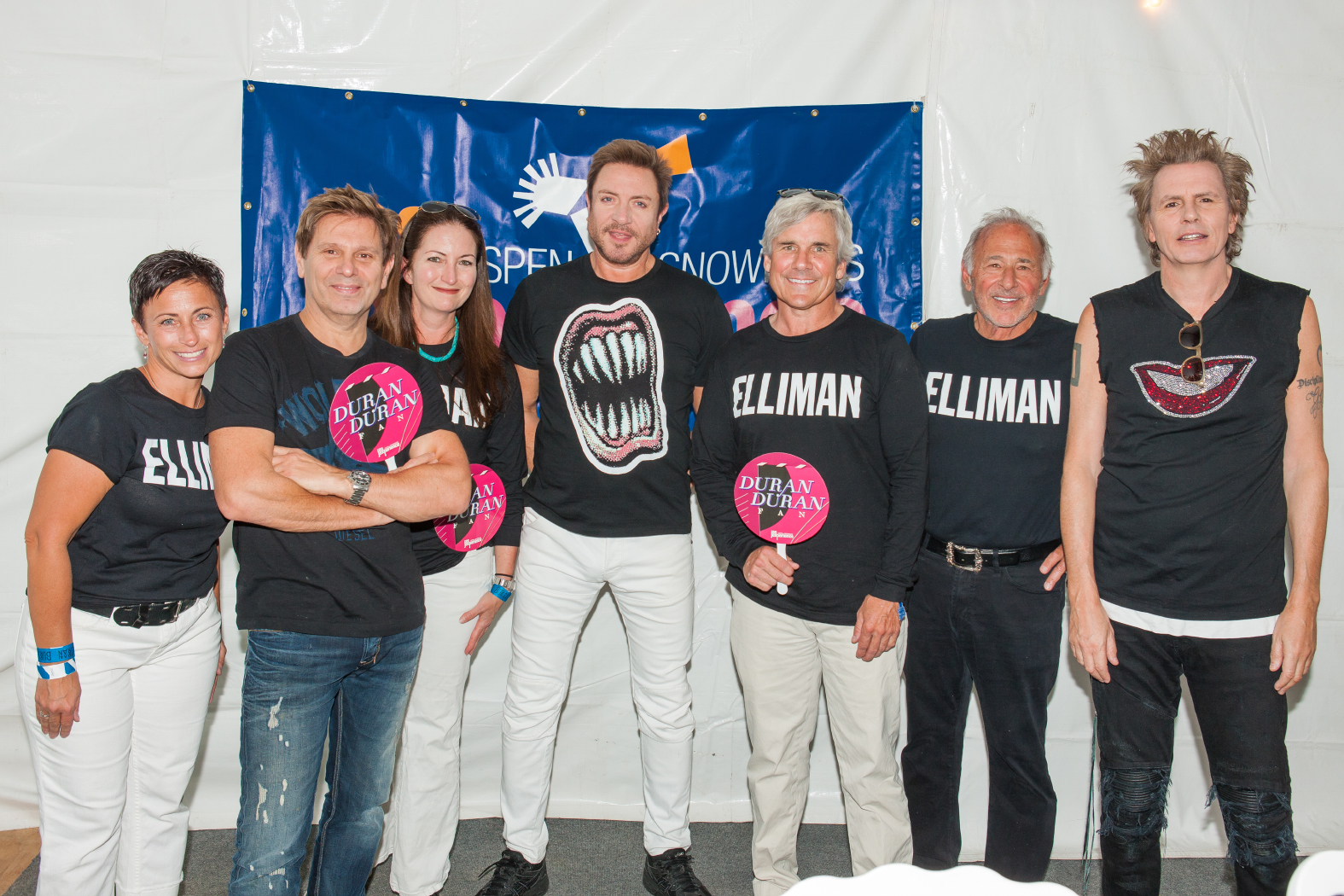 Elliman Colorado’s Lorie D’Alessio, Meanie Muss, Ed Foran and Joshua Saslove with Duran Duran.
