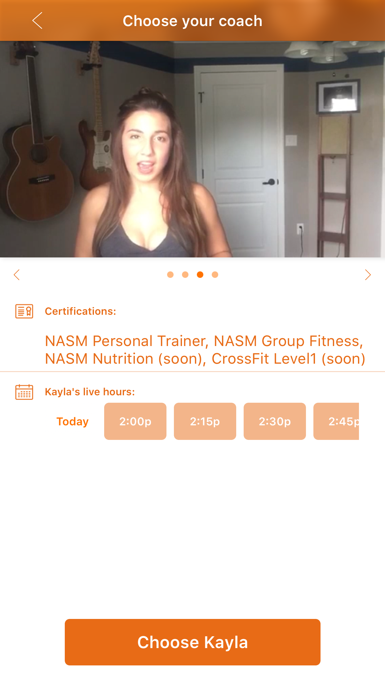 Live video calling allows clients to consult and workout live with a certified personal trainer.
