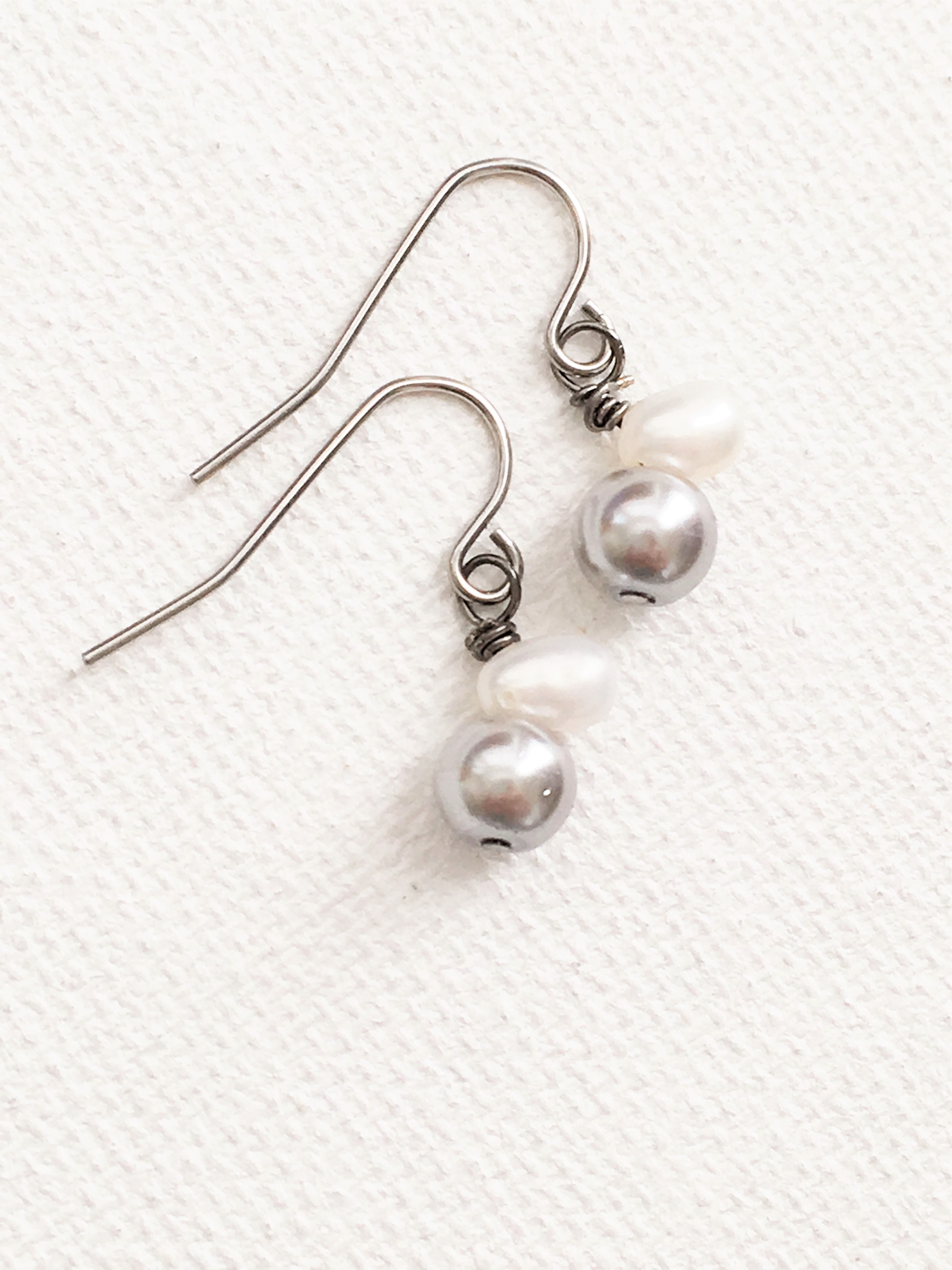 Pearls Love Dangle Earrings from DTailsULike.