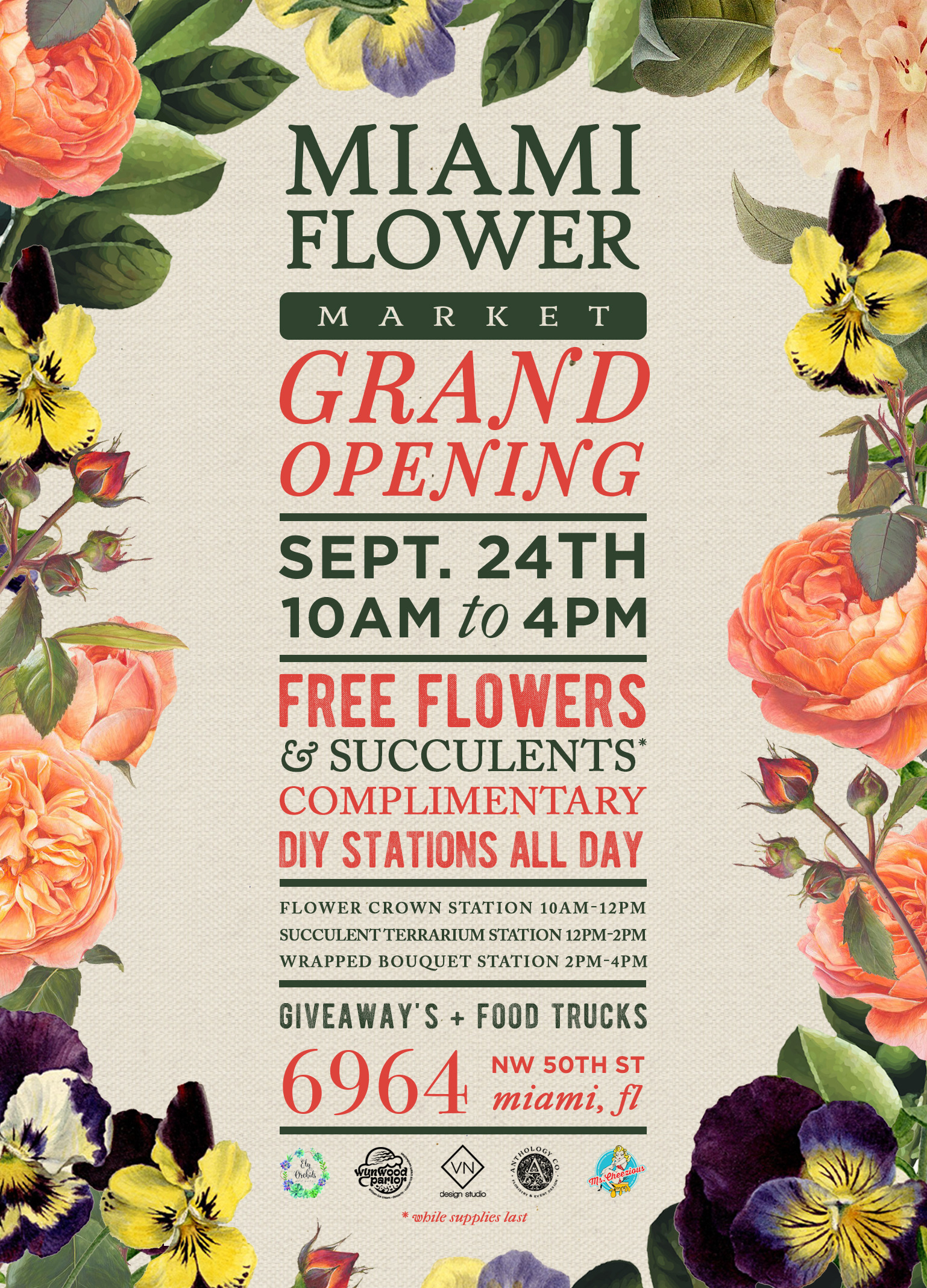 Miami Flower Market Grand Opening Invitation