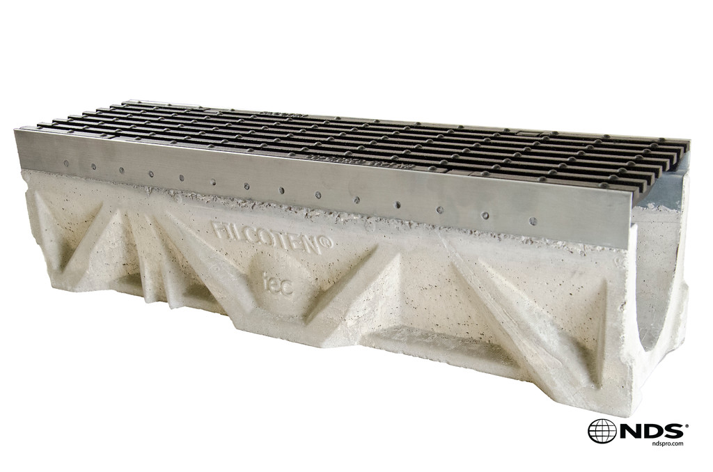 FILCOTEN by NDS fiber-reinforced, concrete trench drain for heavy commercial applications | www.ndspro.com