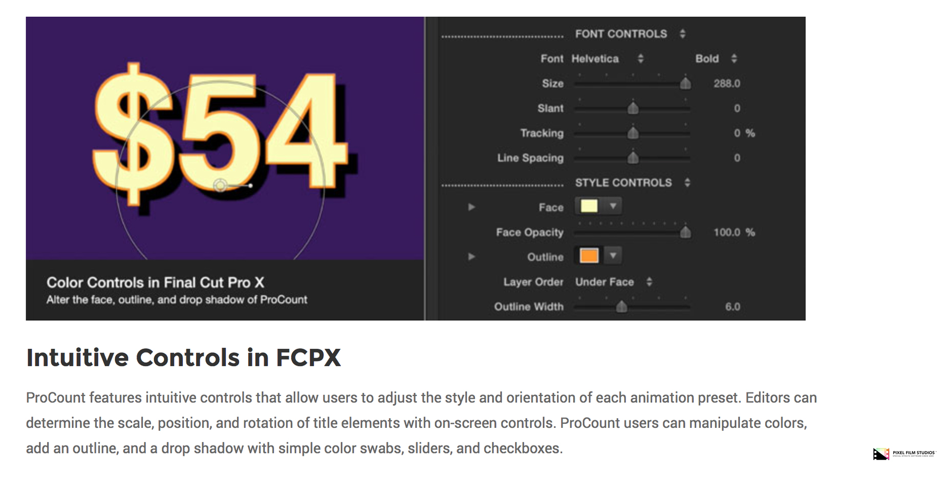 Final Cut Pro X - ProCount - Pixel Film Studios Plugin