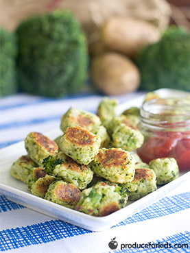 Produce For Kids' Broccoli Tater Tots. Recipe: http://www.produceforkids.com/meal-planning/broccoli-tater-tots