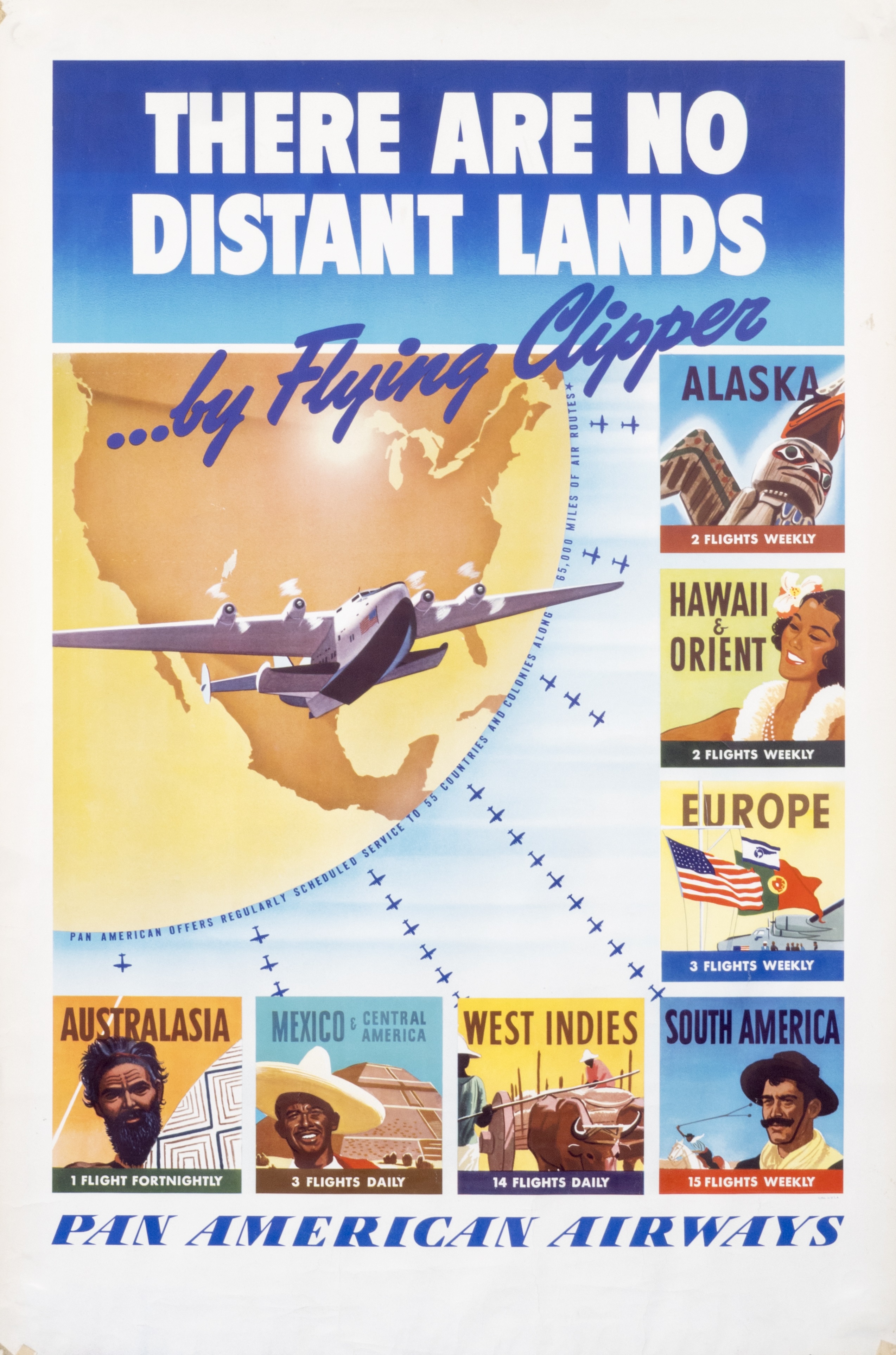 There Are No Distant Lands...by Flying Clipper, artist unknown, c. 1940