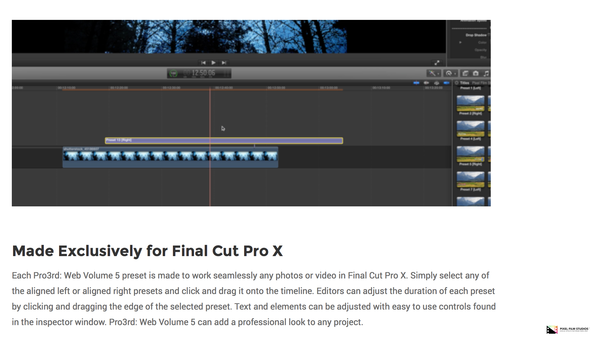 FCPX Plugin - Pro3rd Web Volume 5 - Pixel Film Studios