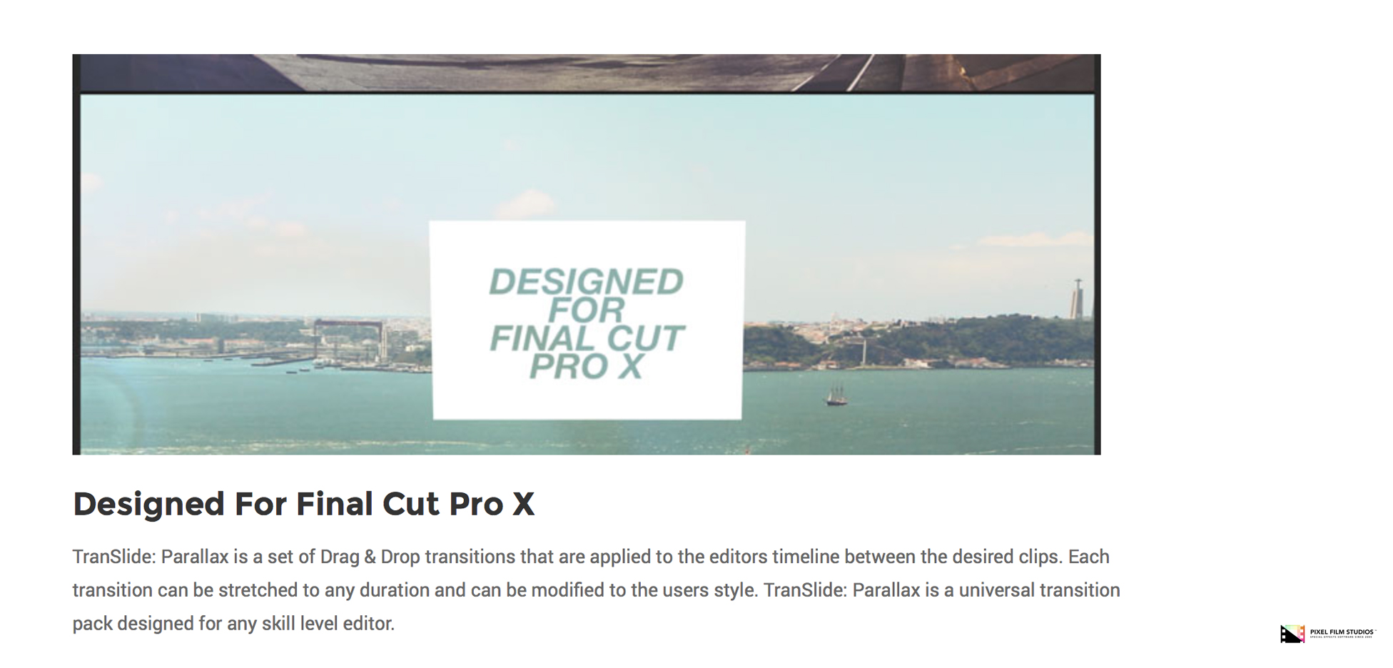 TranSlide Parallax - Pixel Film Studios Plugin - FCPX