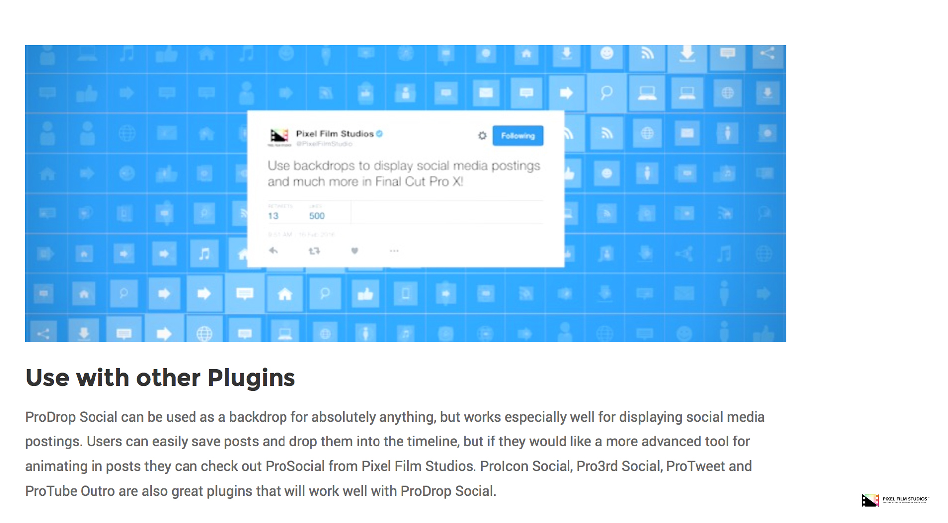 FCPX Plugin - ProDrop Social - Pixel Film Studios