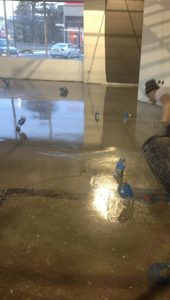 Only 3 hours after installing PENETRON’s vapor mitigation system, the floors were leveled with LEVELINE 15, a self-leveling underlayment that’s ideal for interior applications like the Verizon stores.
