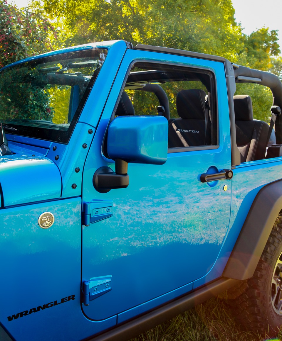 Boomerang ColorPro Mirror Caps - Painted-to-match - Jeep Wrangler JK - Hydro Blue