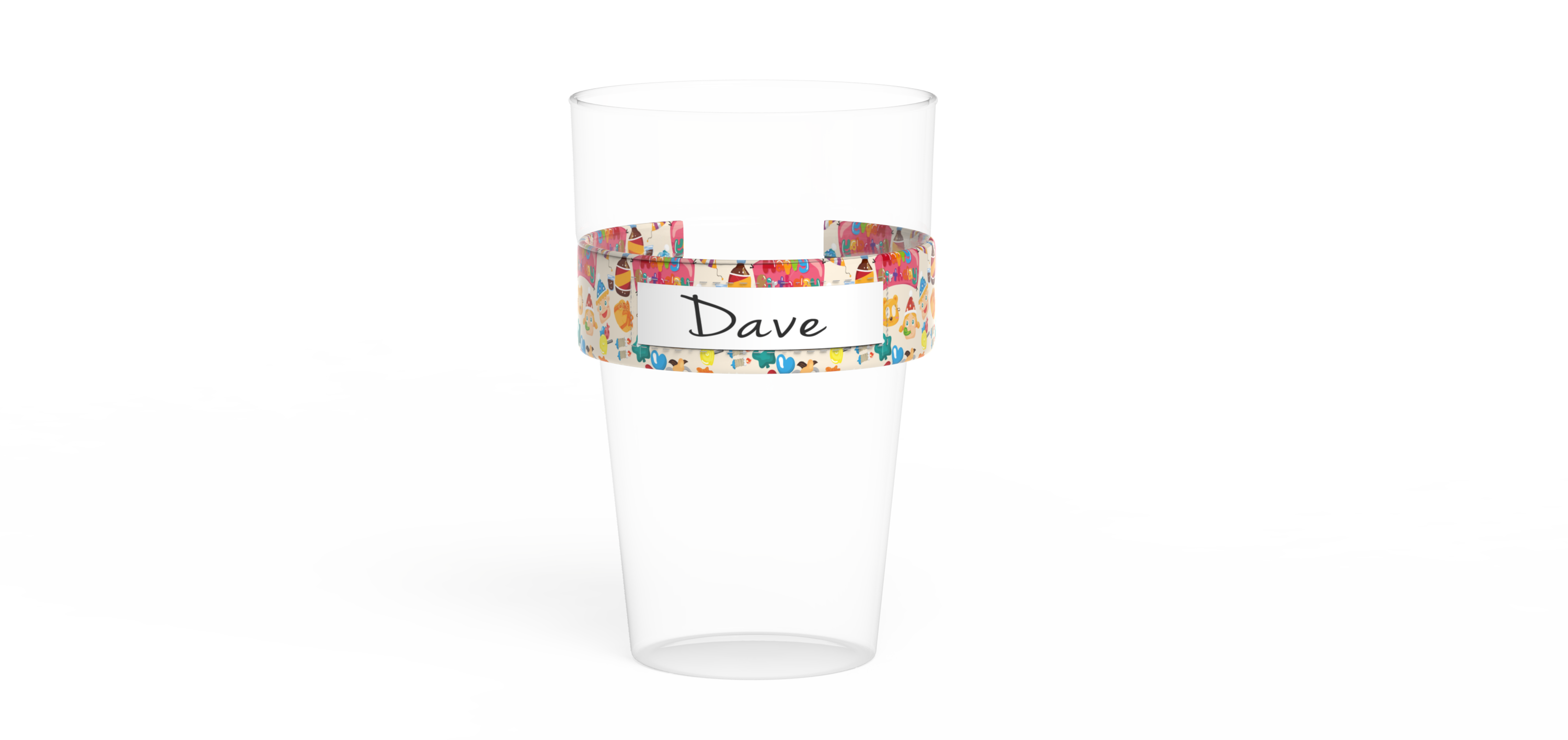 One simply needs to write their name on the label around the cup and it will be readily identifiable to anyone at the party.