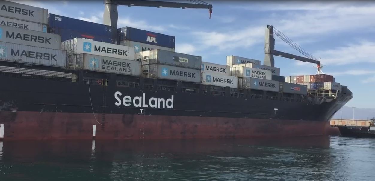 The SeaLand vessel Philadelphia coming in to the Port of Hueneme.