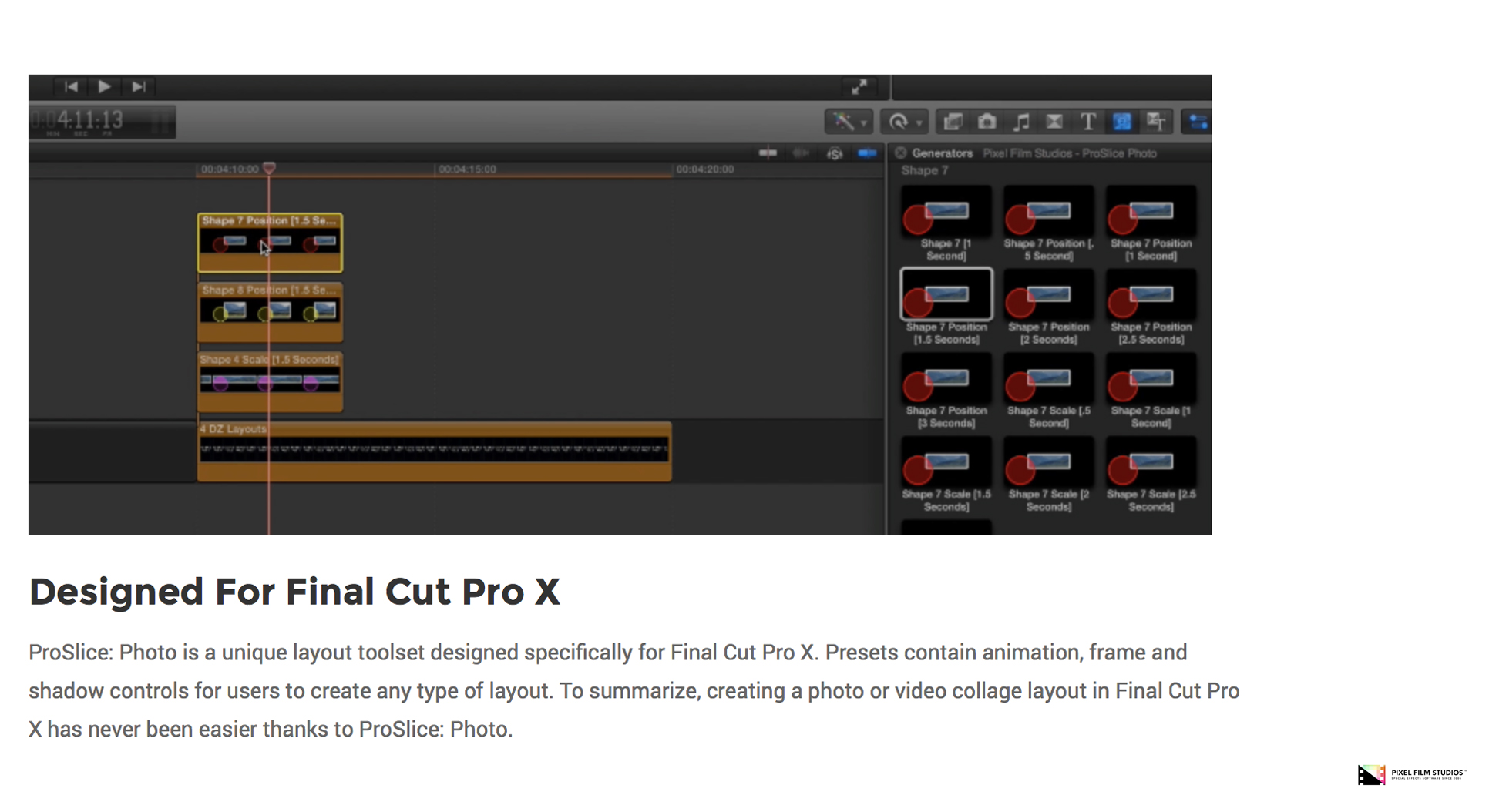 ProSlice Photo - Final Cut Pro X - Pixel Film Studios Plugin
