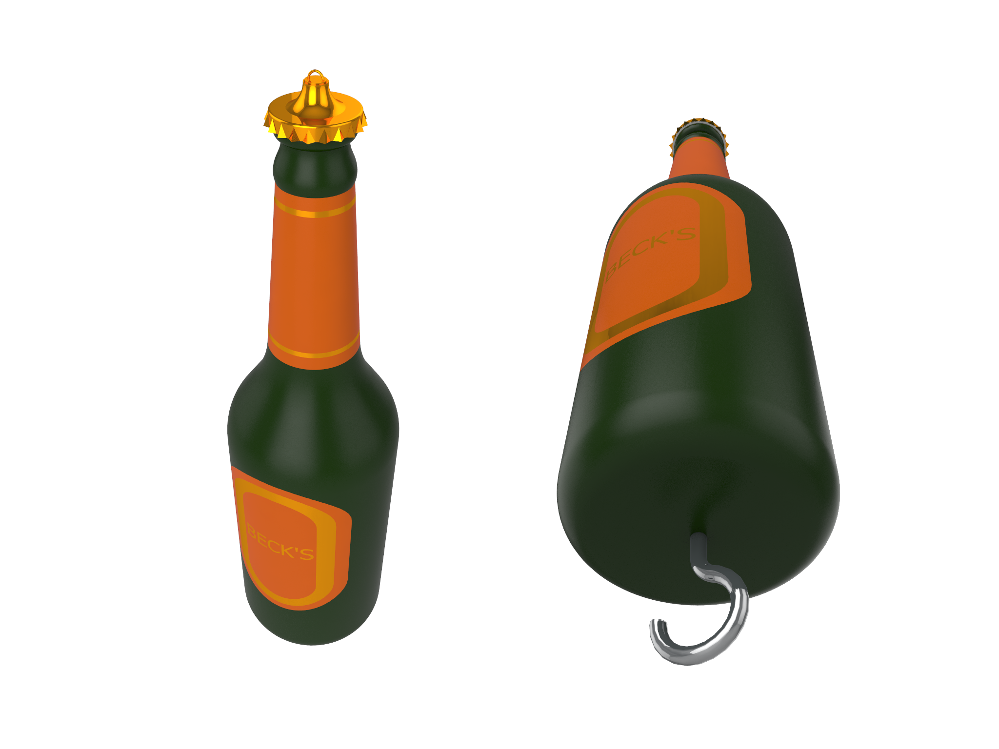 The Beer Bottle Bobber is a novelty fishing invention that gives a lure a new shape to look like a beer bottle.
