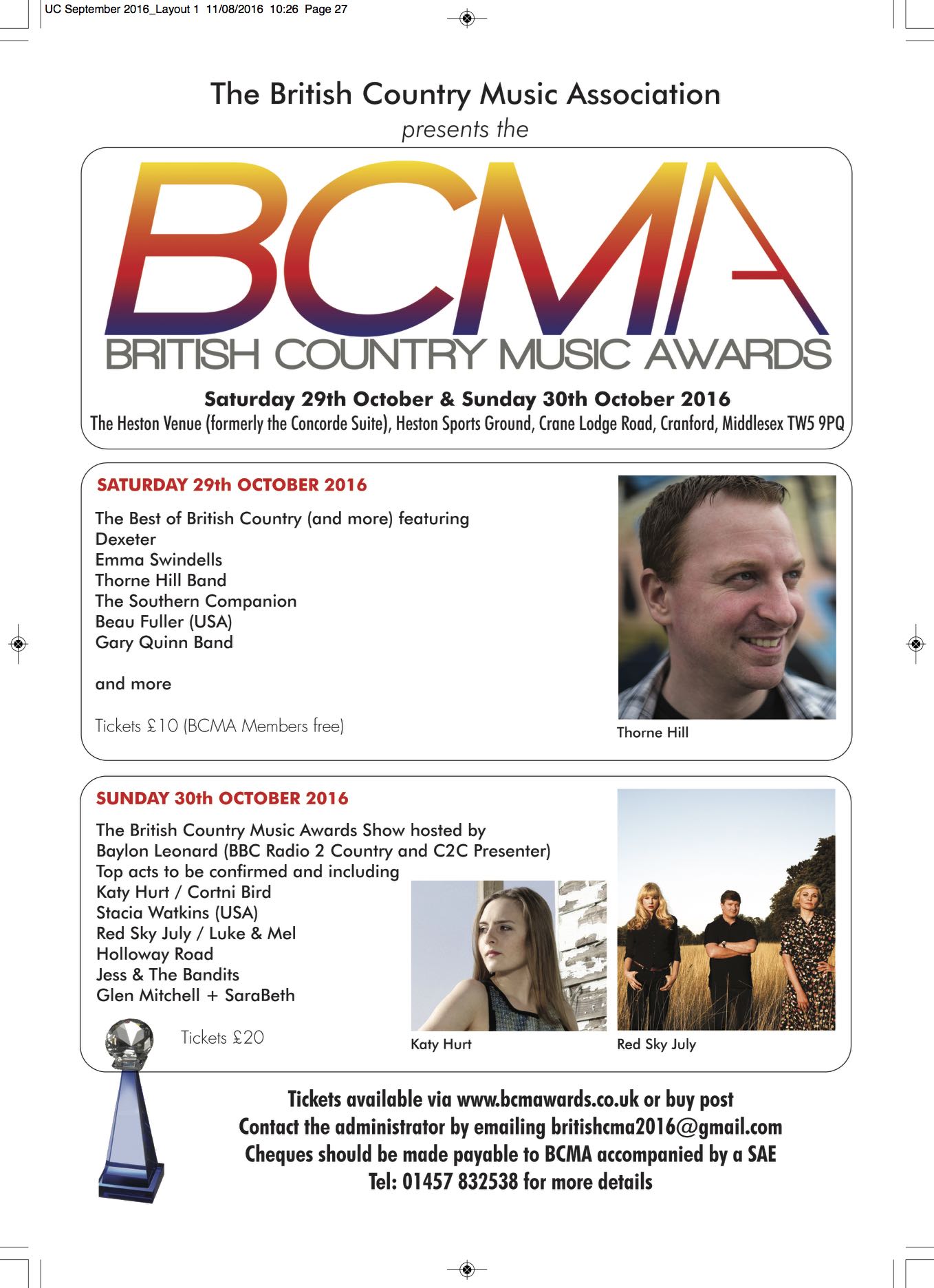 British Country Music Awards Flyer