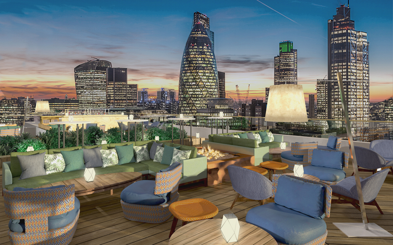 Roof terrace at The Montcalm Royal London House