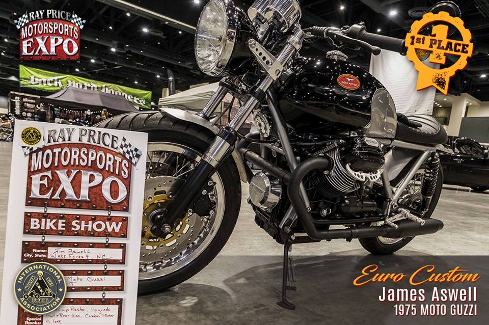 James Aswell won the "Euro Custom" award at the Ray Price Capital City Bikefest & Motorsports Expo in Raleigh, N.C.