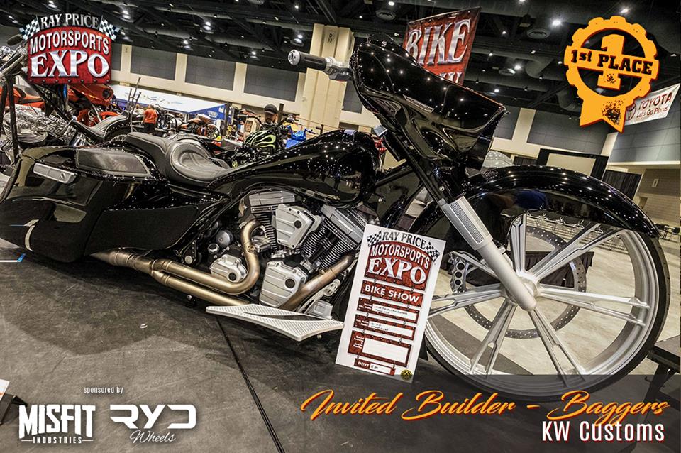 KW Customs won the “Invited Builder - Bagger” award at the Ray Price Capital City Bikefest & Motorsports Expo in Raleigh, N.C.