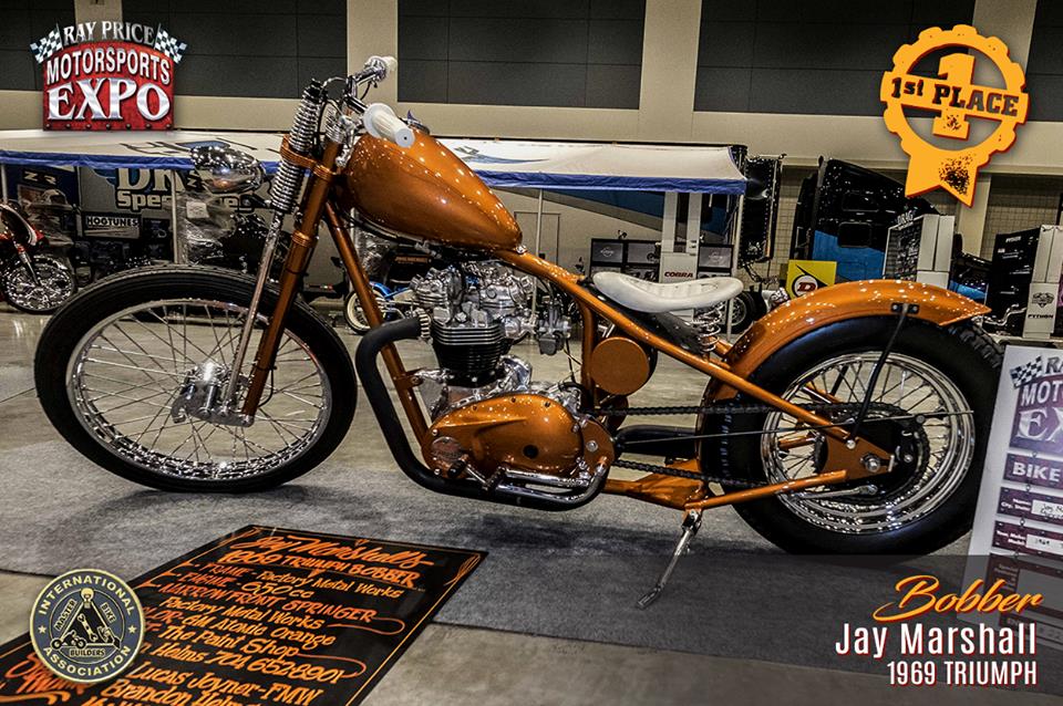 Jay Marshall won the "Bobber" award at the Ray Price Capital City Bikefest & Motorsports Expo in Raleigh, N.C.