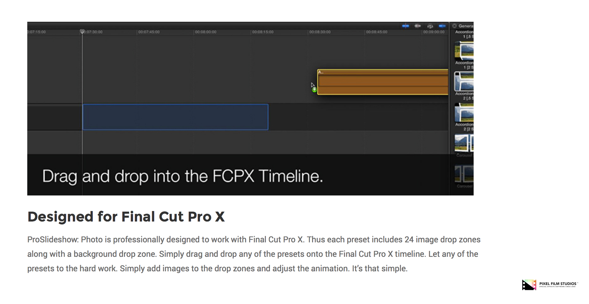 FCPX - ProSlideshow Photo - Pixel Film Studios Plugin