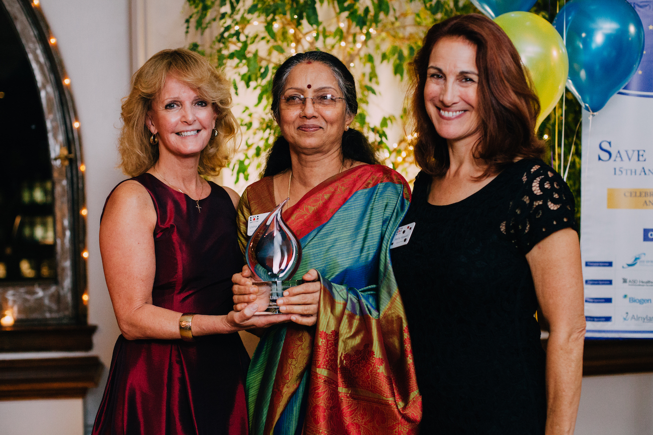 Save One Life founder Laureen Kelley and executive director Martha Hopewell with  2016 Inspiration Award winner Usha Parthasarathy