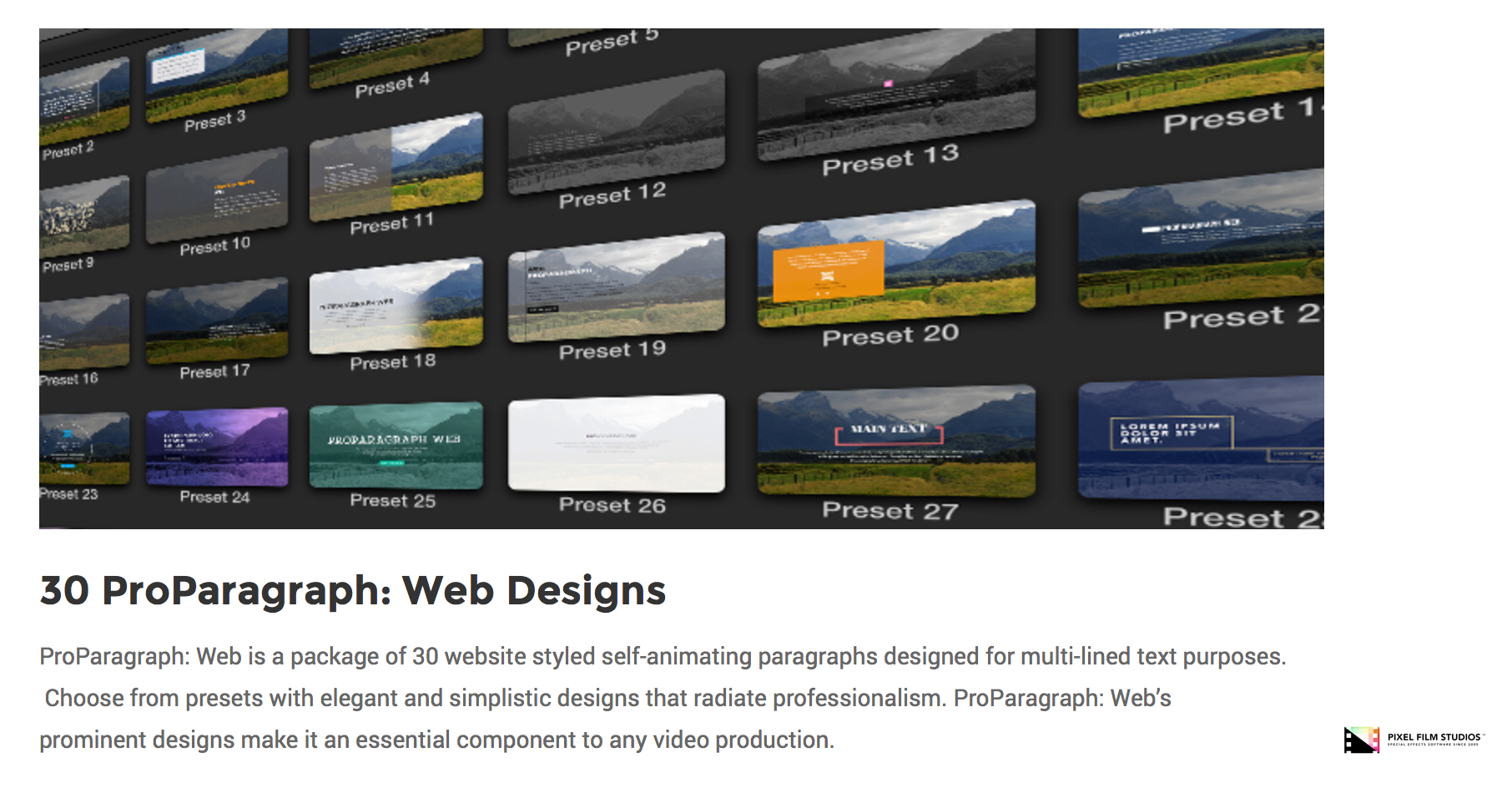 ProParagraph Web - Pixel Film Studios Plugin - FCPX