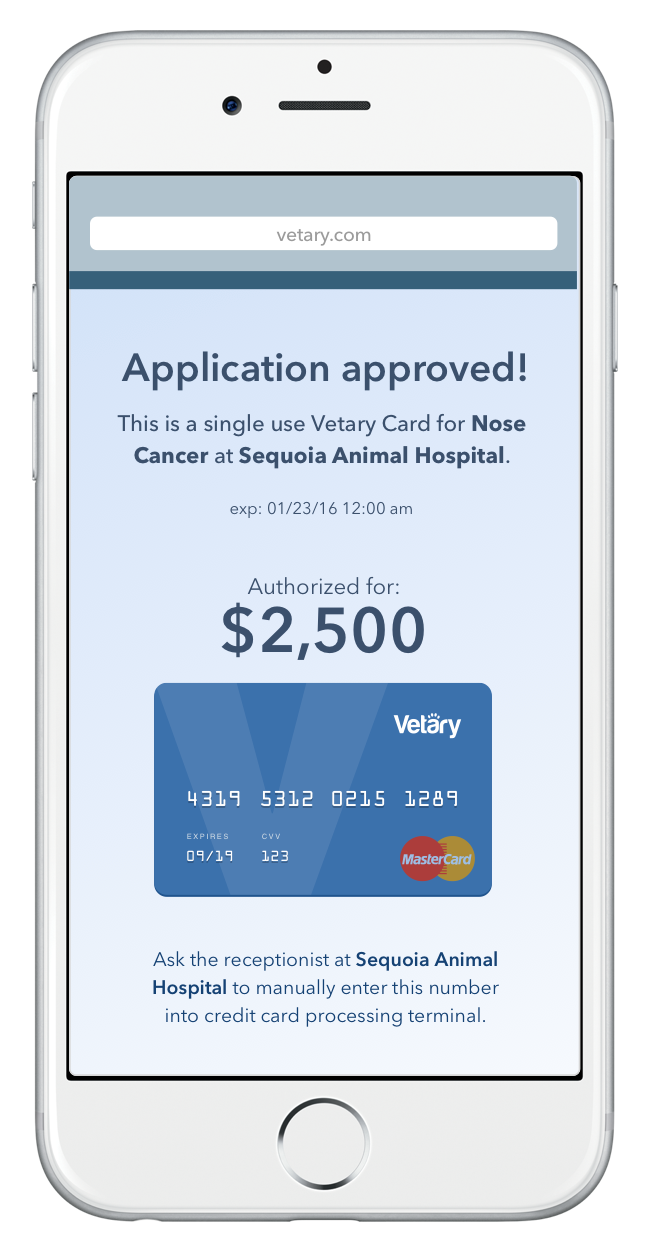 Finrise's first service, Vetary.com, allows pet owners to compare financing options and apply for a loan on the spot