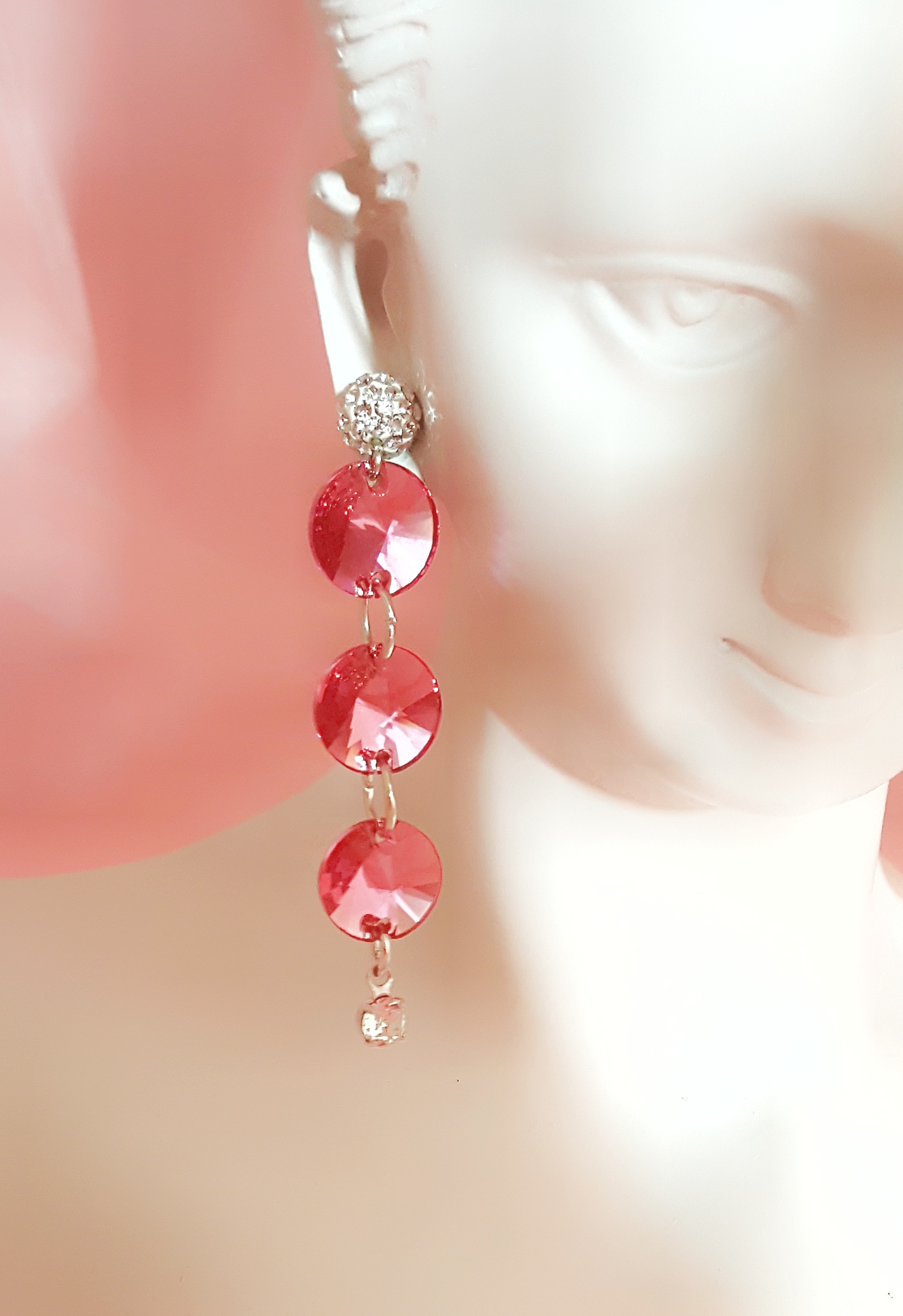 Hot Rose Rivoli earrings