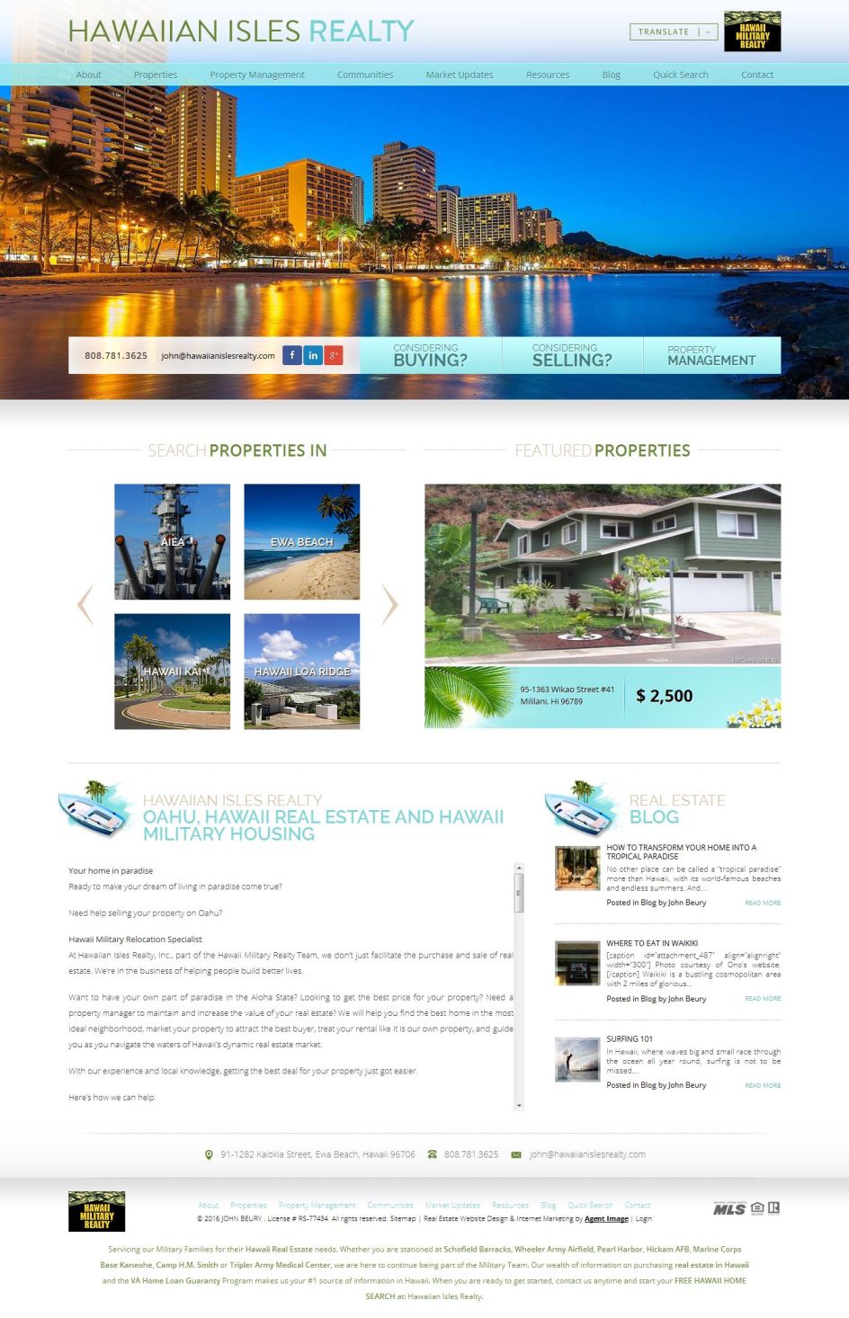 Hawaiian Isles Realty homepage
