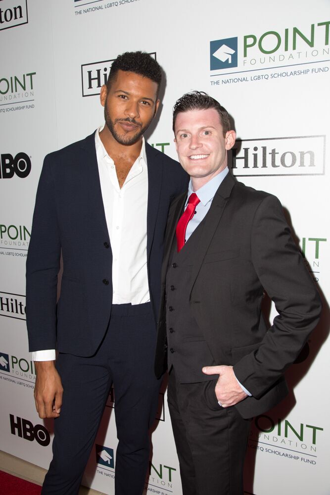 Jeffrey Bowyer Chapman on the Red Carpet with Dr. James Mercer at the Point Foundation's Point Honors Los Angeles Gala