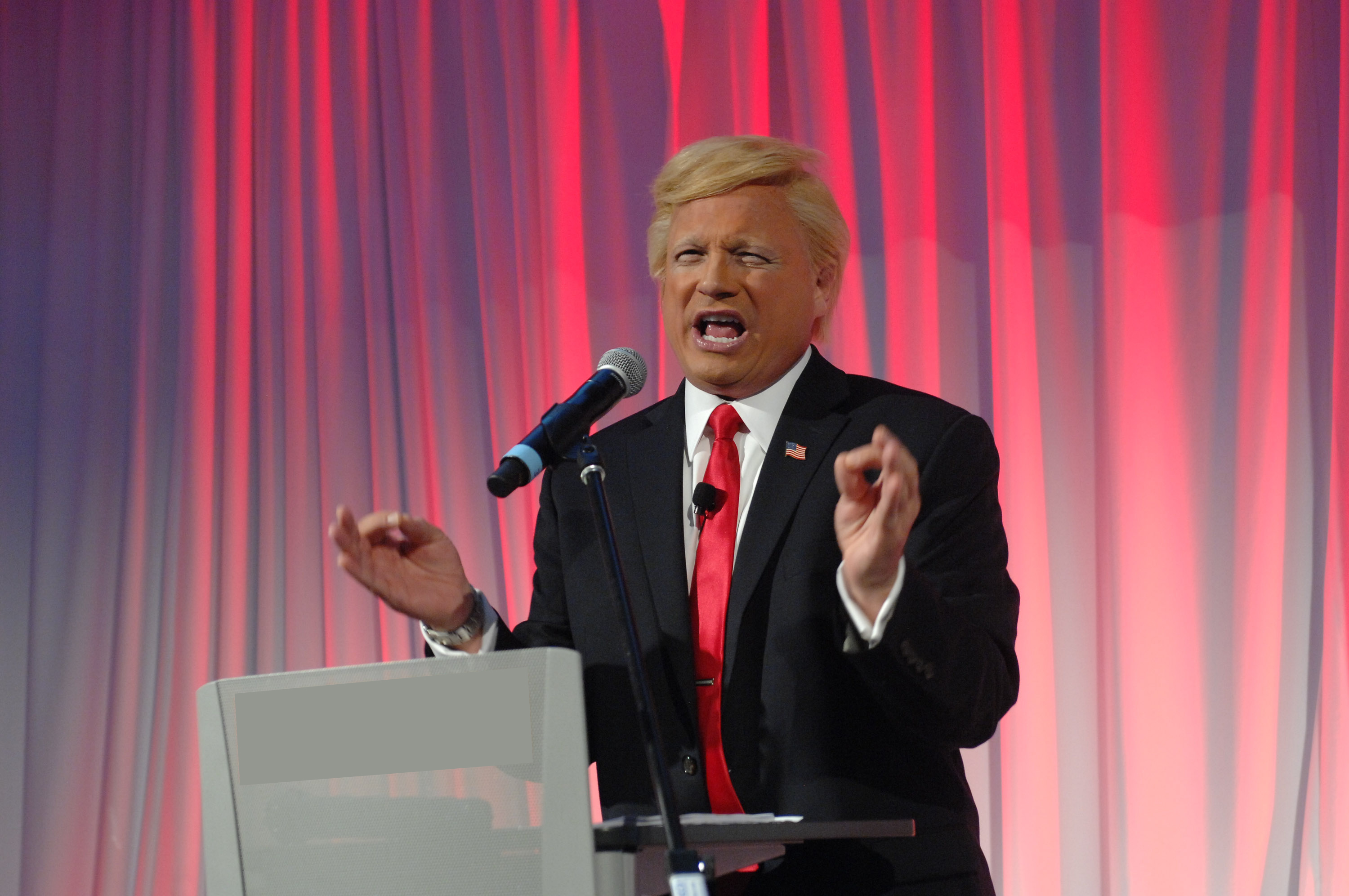 Actor/impersonator John Di Domenico has fun portraying Donald Trump