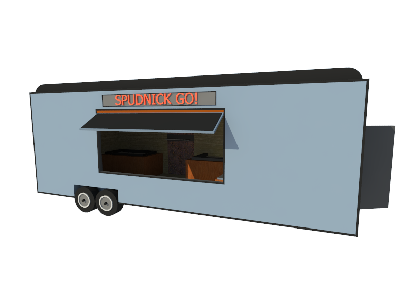 Spudnick Go is a mobile pet store that has all of the conveniences of a normal pet store but is capable of traveling to any location where pets gather.