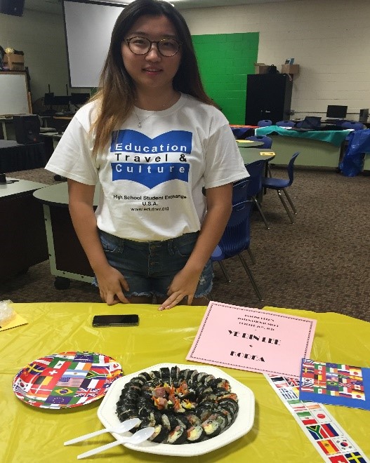 ETC Student, Yerin Lee from Korea presents for students, parents and staff at a local high school in Phoenix, AZ