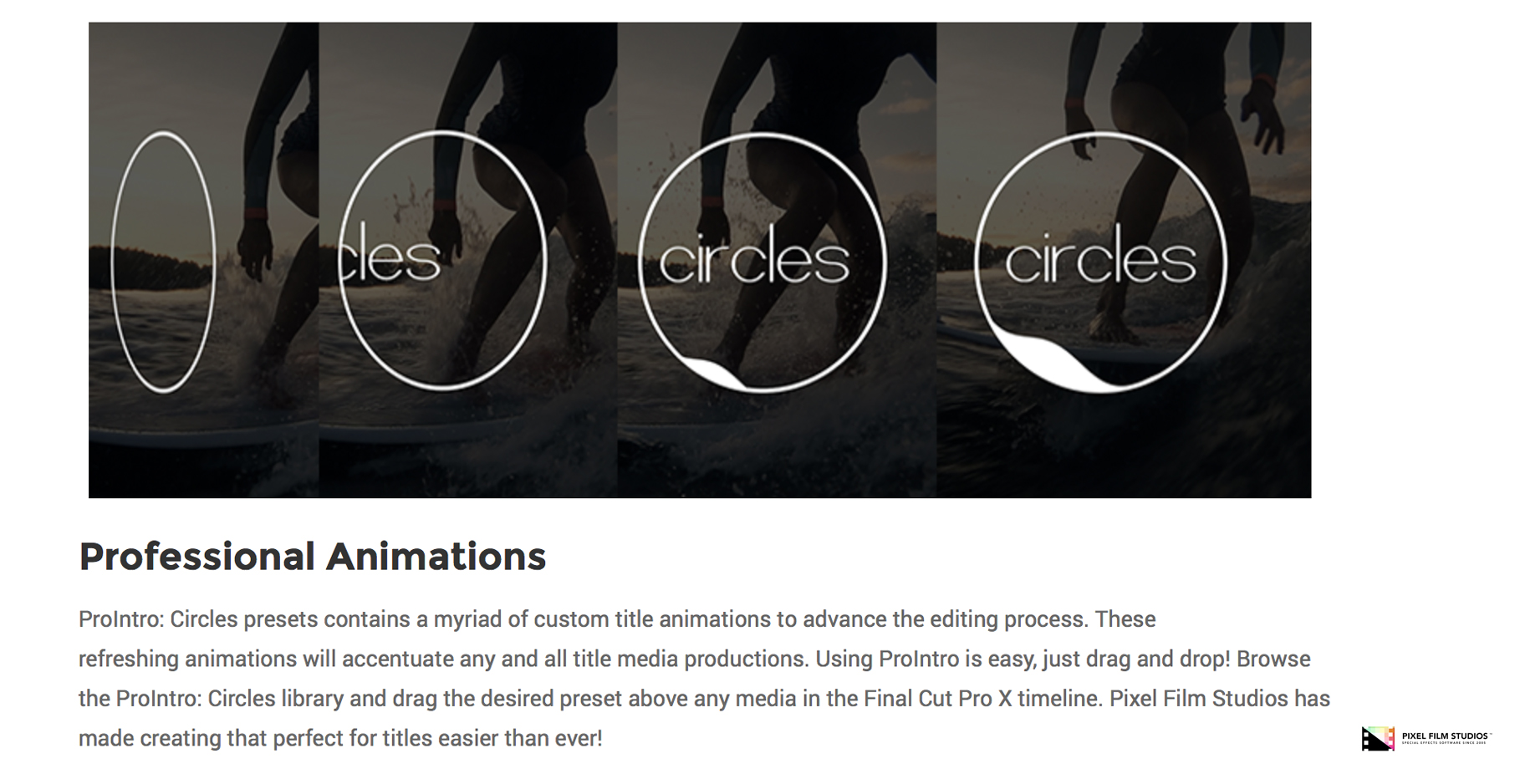Pixel Film Studios Plugin - ProIntro Circles - FCPX