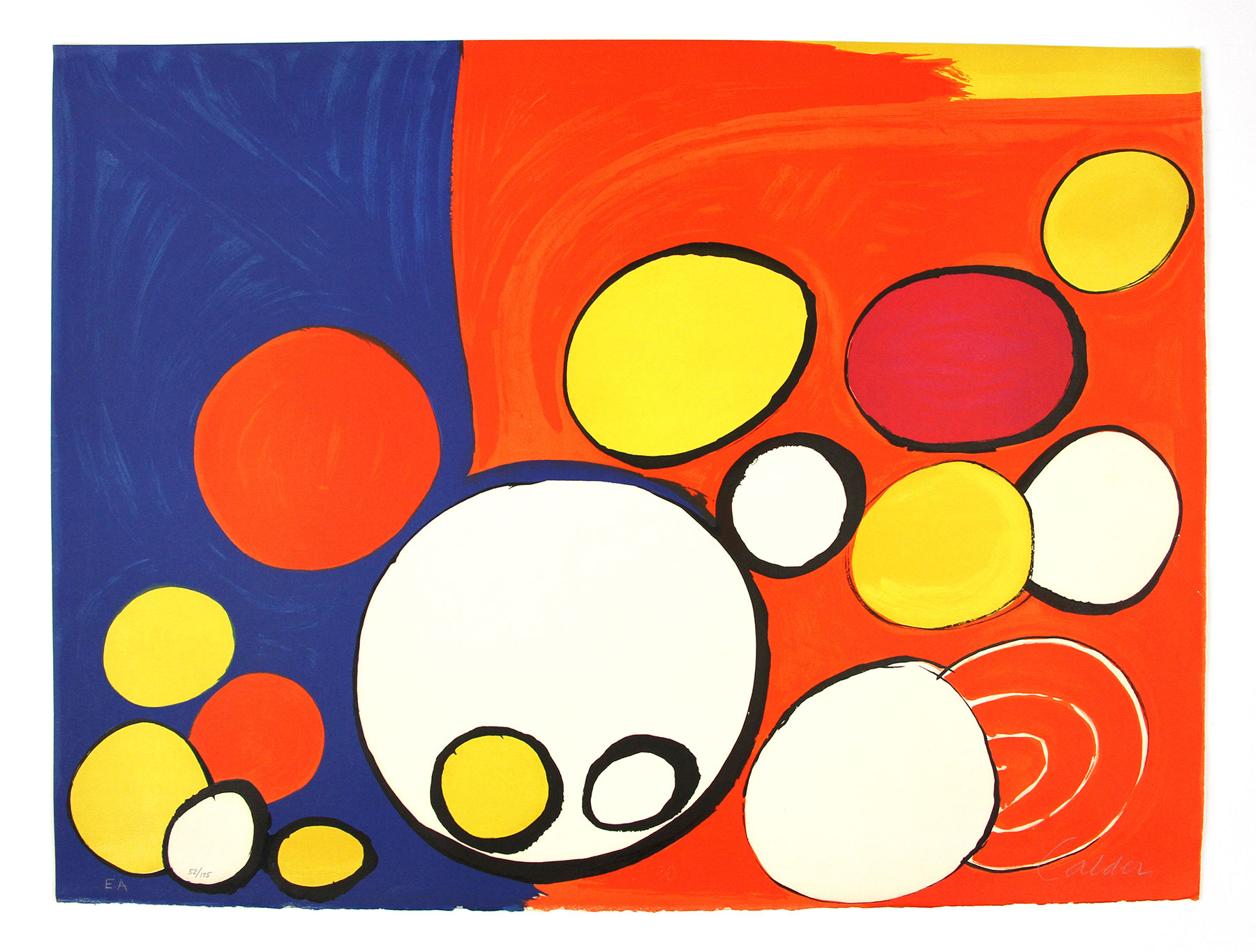 Alexander Calder (American, 1898-1976), "Circle With Eyes," lithograph, signed "Calder" lower left, having authentication label from The Collectors Guild