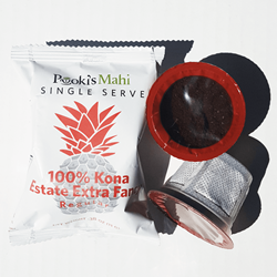 Design Pooki's Mahi 100% Kona coffee Estate Extra Fancy pods @ https://custom.pookismahi.com/products/custom-kona-coffee-pods-promotional-swag-products