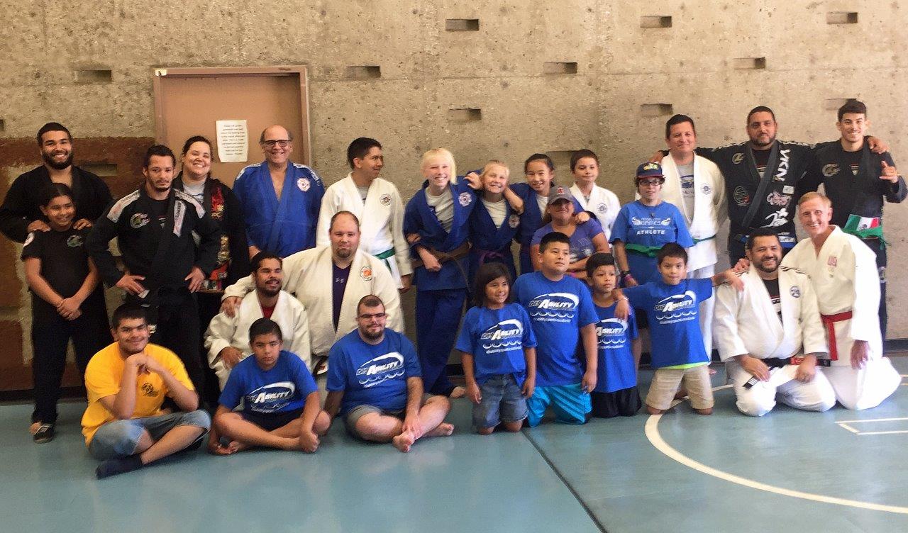 Group Photo of Attendees at the 2016 DisAbility Sports Festival and supporting Coaches / Sensei                                                  (Photo Courtesy: Sensei Gary Goltz)
