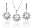 Platinum Plated Pendant and Earring