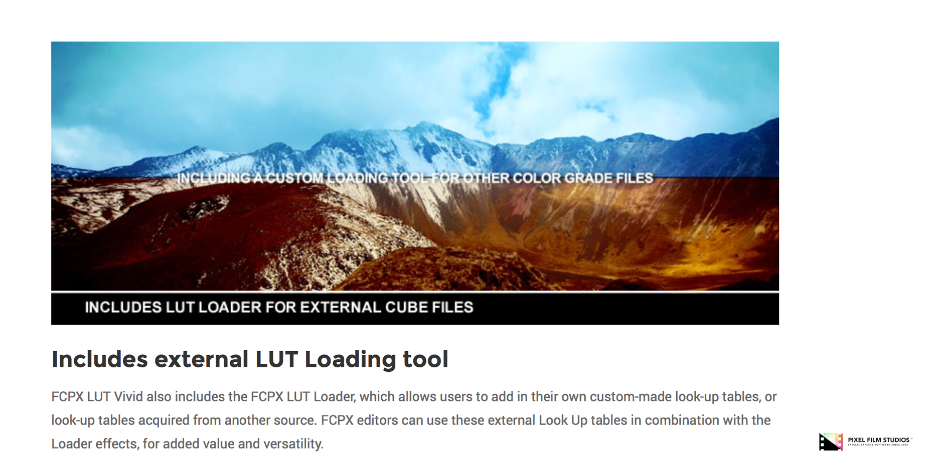 Final Cut Pro X - FCPX LUT Vivid - Pixel Film Studios Plugin
