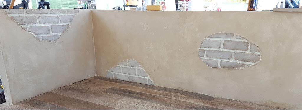Creating the Concrete Wall with Faux Brick Appearance