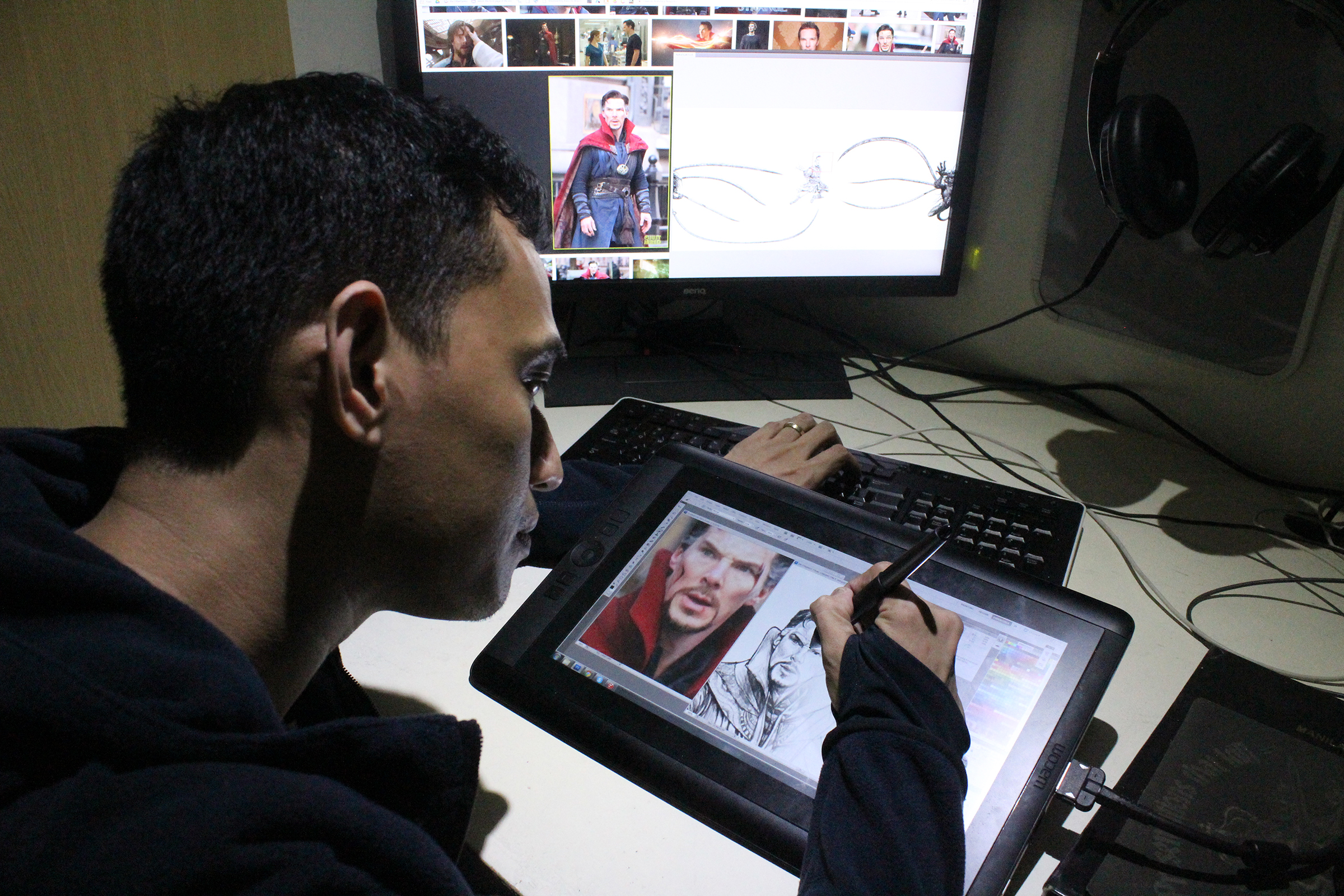 AnimaticmediaVR artist Godfrey E. transforming Benedict Cumberbatch's likeness into a comic book medium.