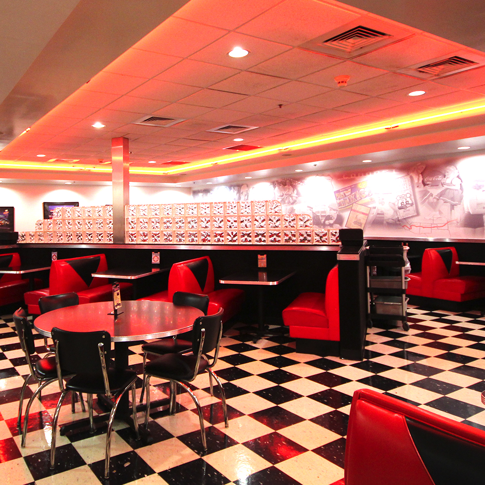 The Diner, one of four themed dining rooms at America's Incredible Pizza