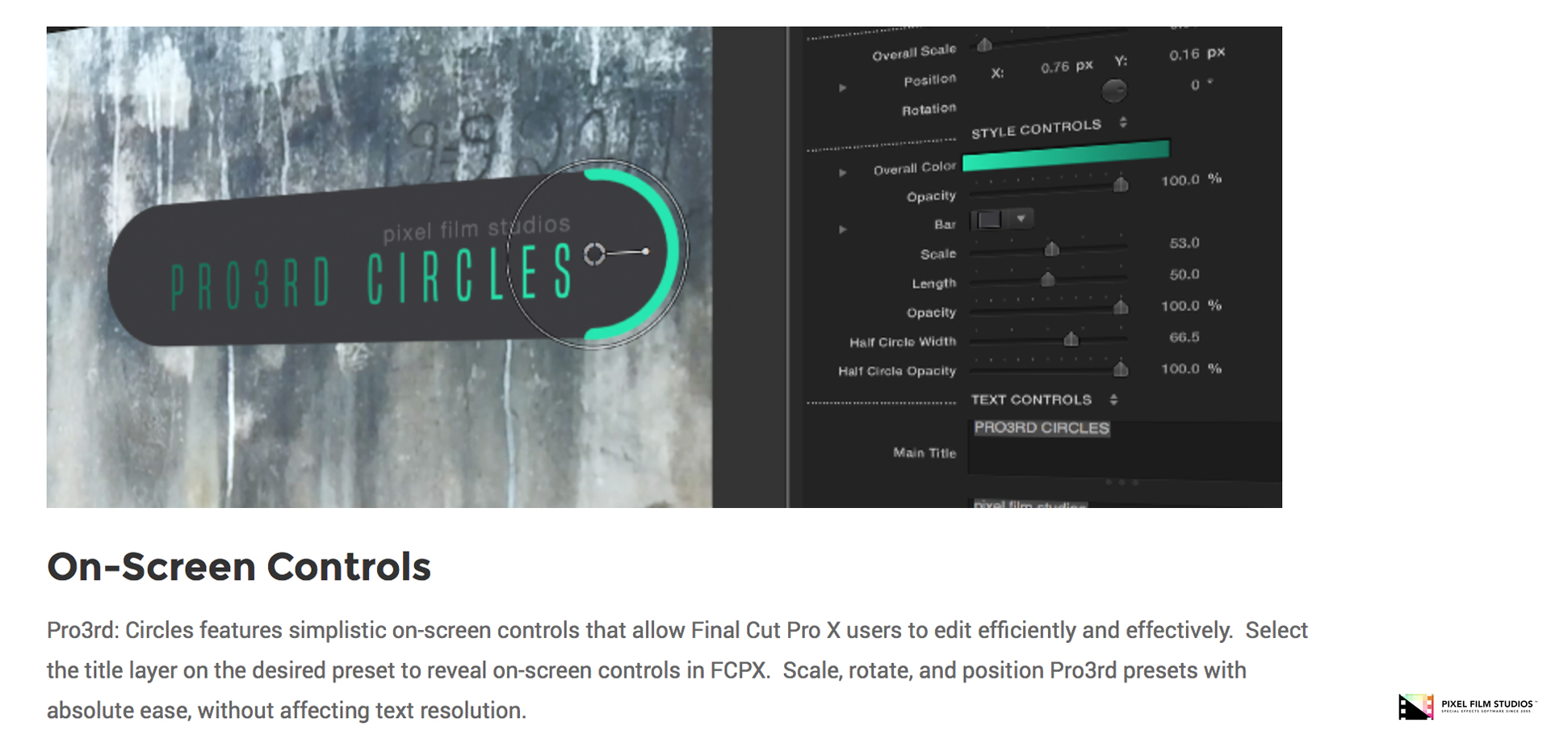 Pixel Film Studios - Pro3rd Circles - FCPX Plugin