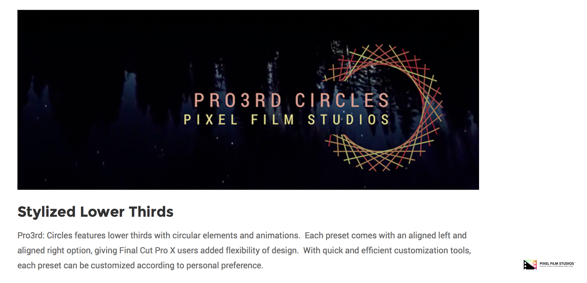 Final Cut Pro X - Pro3rd Circles - Pixel Film Studios Plugin