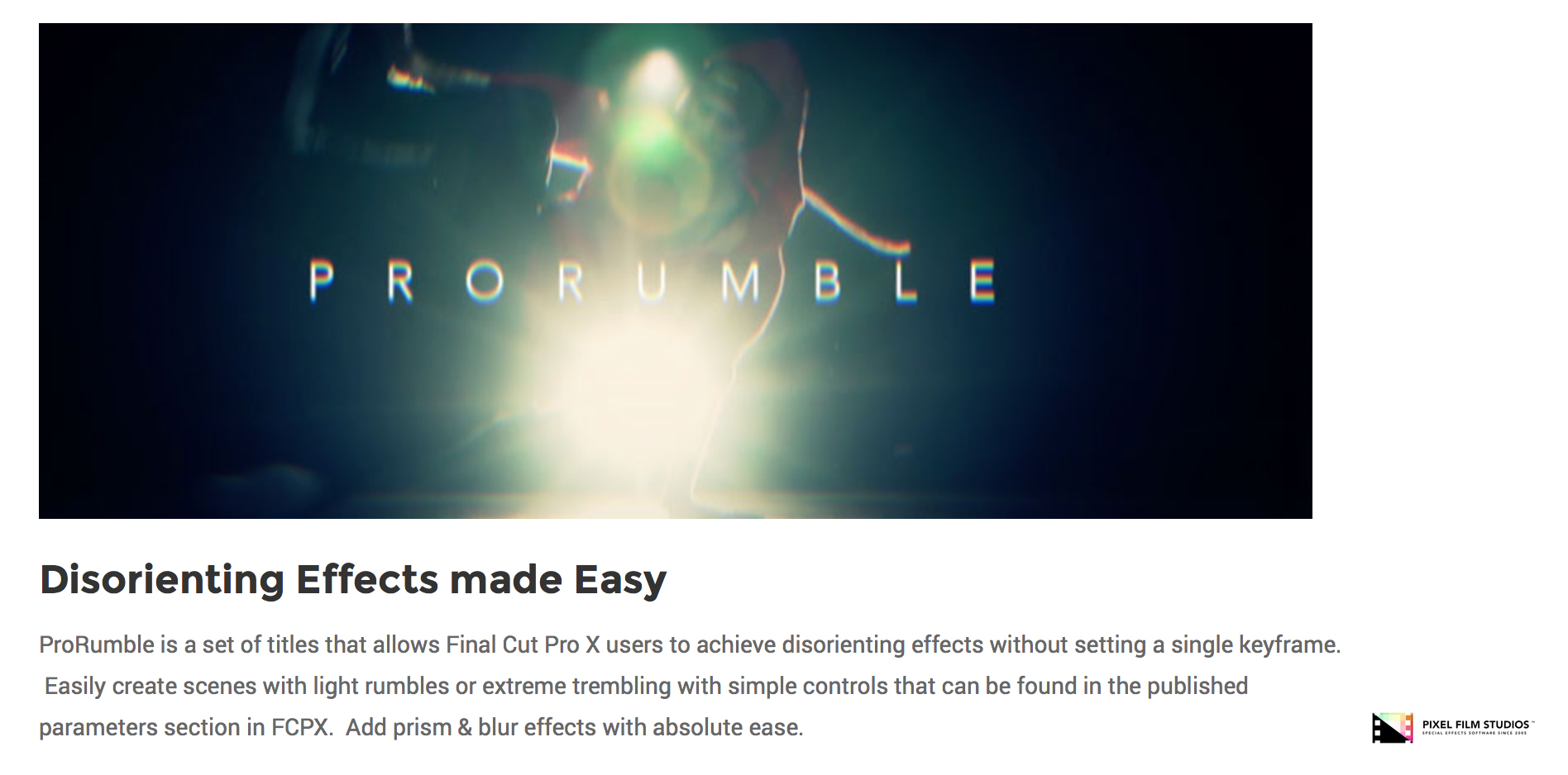 ProRumble - FCPX Plugin - Pixel Film Studios