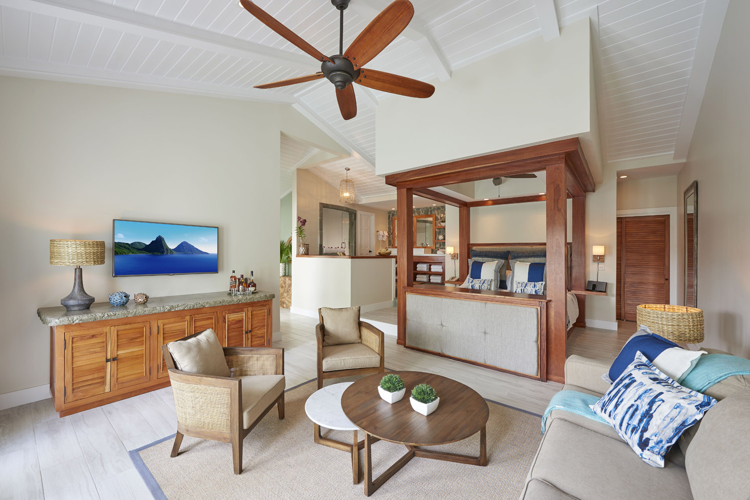 Spacious adults-only suites designed for privacy offer the best of indoor and outdoor luxury and butler service, that special amenity for the ultimate personalized getaway at Serenity at Coconut Bay.