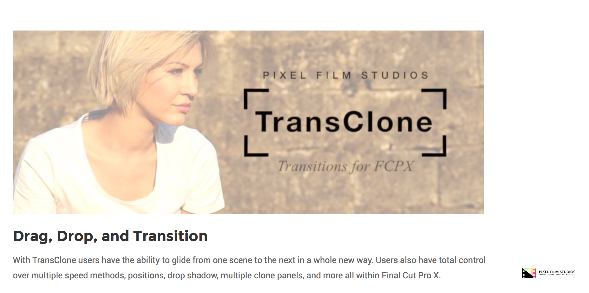 Pixel Film Studios - TransClone - FCPX Plugin