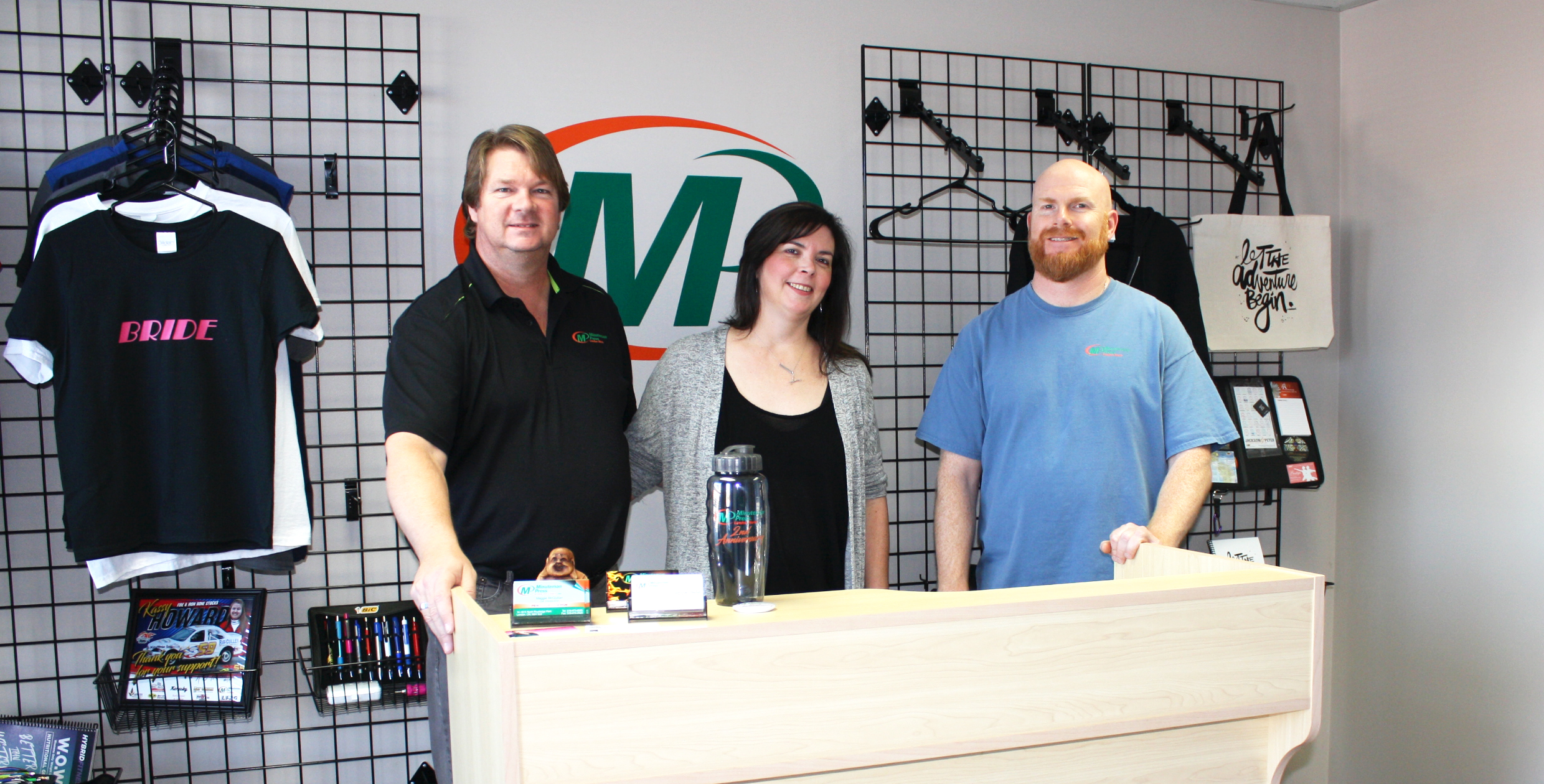 Meet the team of Minuteman Press in London North, Ontario, Canada - from left to right: Gerry McQuillan, owner; Maggie McQuillan, owner; and Jason Cooke, designer.