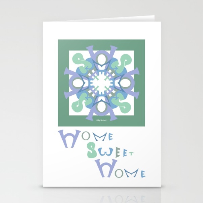 Home Sweet Home Stationery - Green Lavender