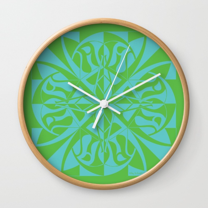Think Clock - Green Blue